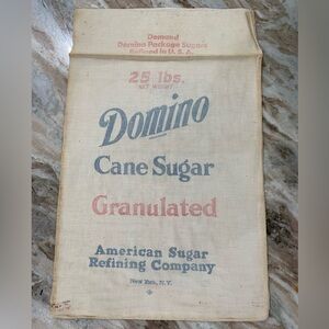 Vintage Domino Cane Sugar Granulated cloth sack
